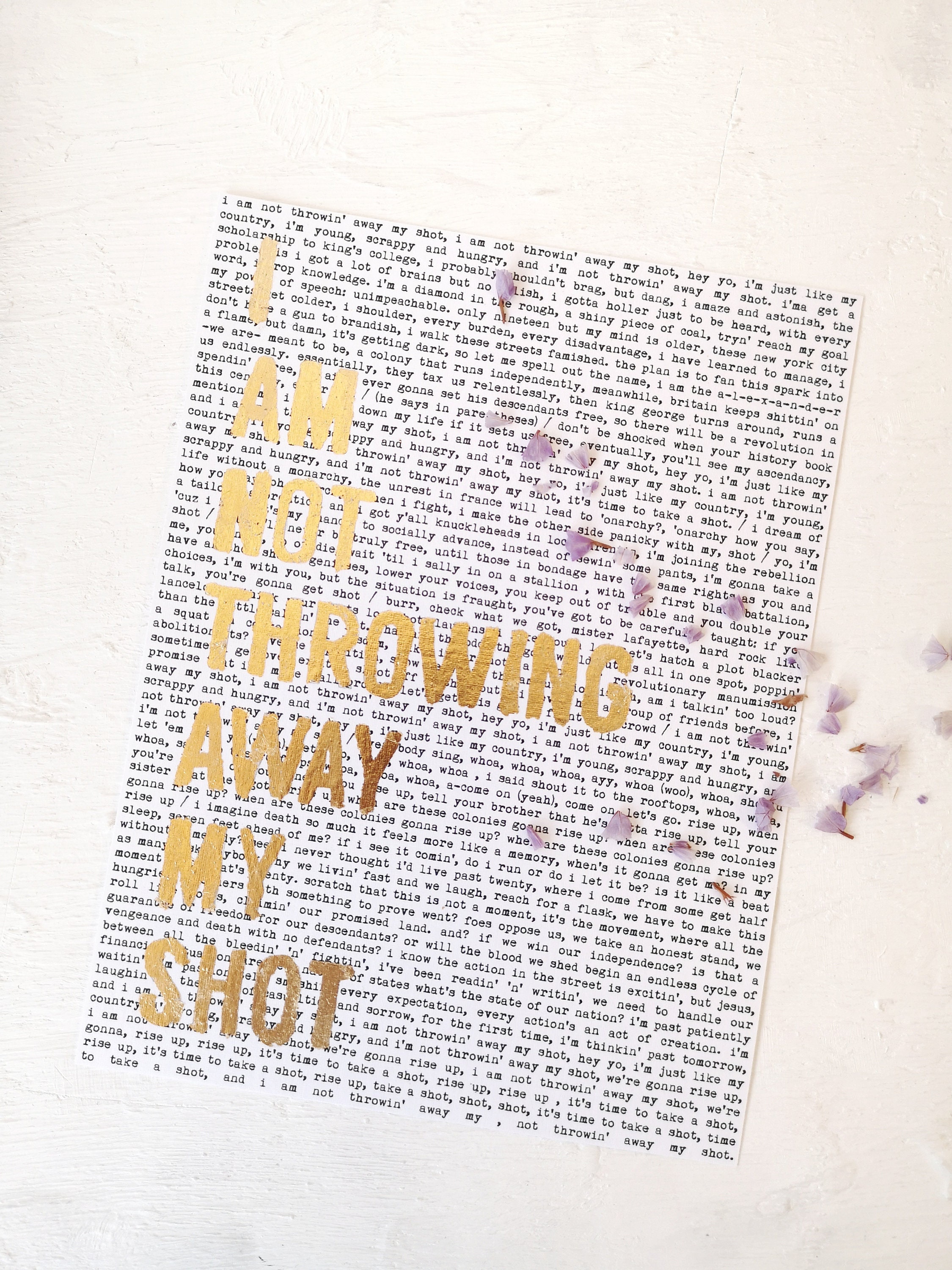Hamilton Lyrics for my Shot Hand Typed on - Etsy