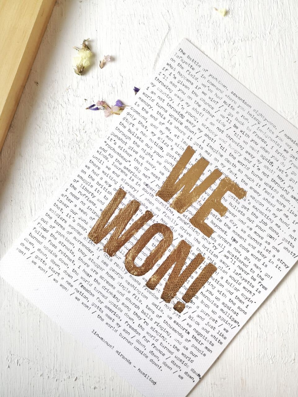 Hamilton lyrics for Yorktown hand typed on Etsy