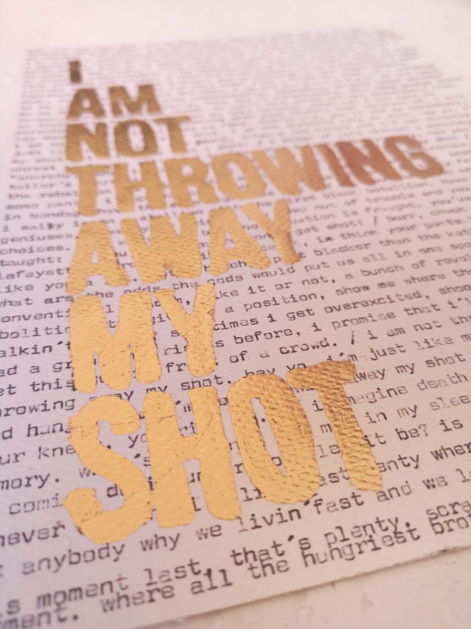 Hamilton Lyrics for my Shot Hand Typed on - Etsy