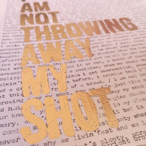 Hamilton Lyrics for "my Shot" Hand Typed on Typewriter, Hamilton Poster ...