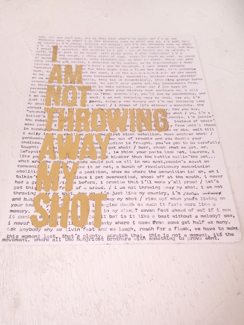 Hamilton Lyrics for my Shot Hand Typed on - Etsy UK