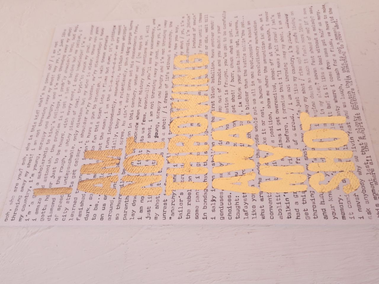 Hamilton Lyrics for my Shot Hand Typed on - Etsy