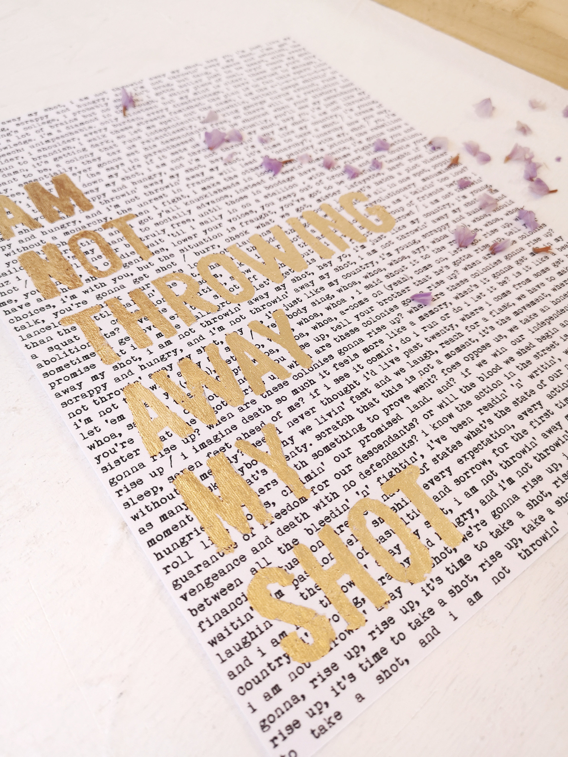 Hamilton Lyrics for my Shot Hand Typed on | Etsy