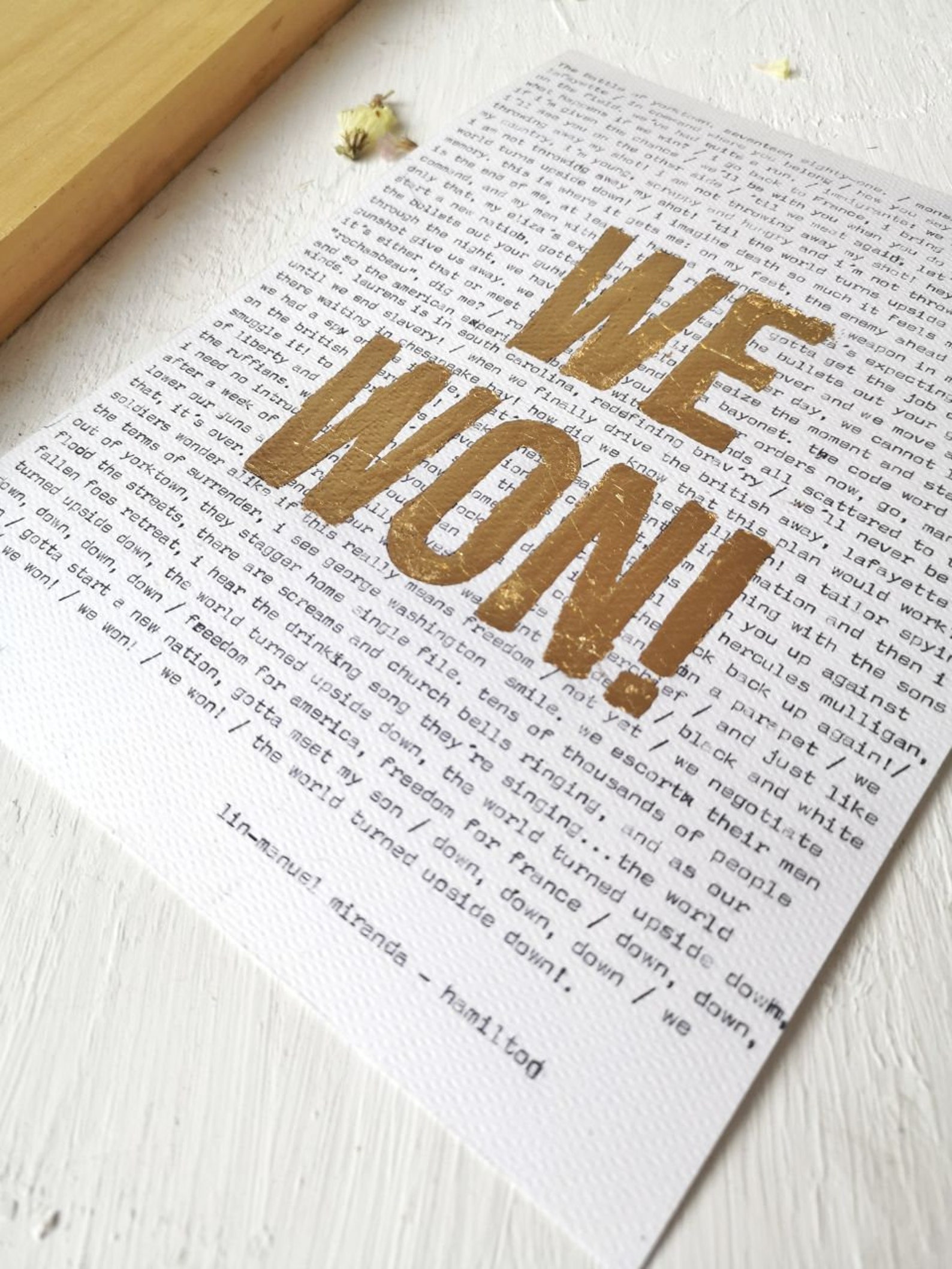 Hamilton lyrics for Yorktown hand typed on Etsy