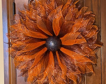 Wreath, Halloween Wreath, Front Door Wreath, Door Hanger, Fall Wreath, Farmhouse Wreath, Country Wreath, Black and Orange Wreath,