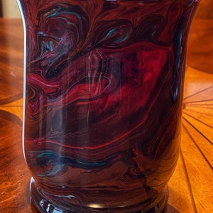 Vase, Vases, Handcrafted Vases, Painted Vase, Hand Poured Painted Vase, Custom Vase, One of a kind Vase, Painted Glass, Floral Vase