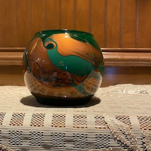 Vase, Painted Vase, Painted Glass, Glass Vase, Floral Vase, Tabletop Vase, Candle Holder, Custom Vase, Planter, Plant Holder