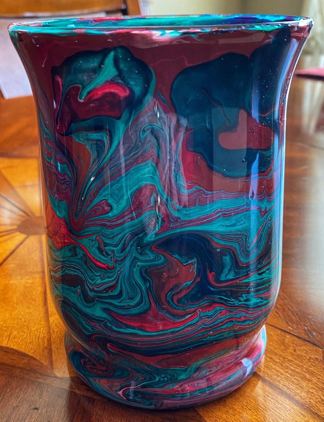 Vase Glass Vase Vases Handcrafted Vase Painted Vase Hand Etsy