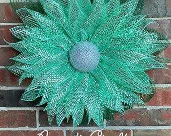 Wreath, Front Door Wreath, Deco Mesh Wreath, Door Hanger, Spring Flower Wreath, All Season Wreath, Everyday Front Door Wreath, Wall Decor