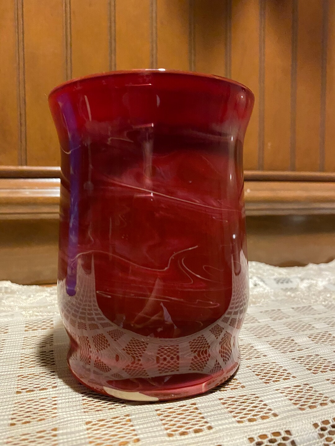 Vase Painted Glass Vase Bathroom Organizer Bathroom Vase Etsy