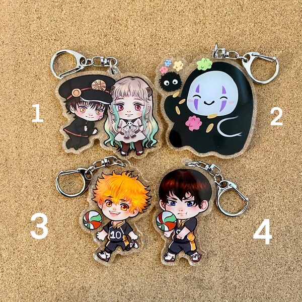 Acrylic Keychains Anime Etsy