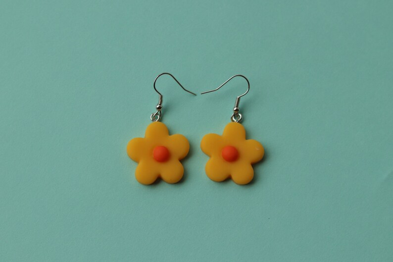 Colorful Flower Dangle Earrings cartoon Flower Bubble Etsy