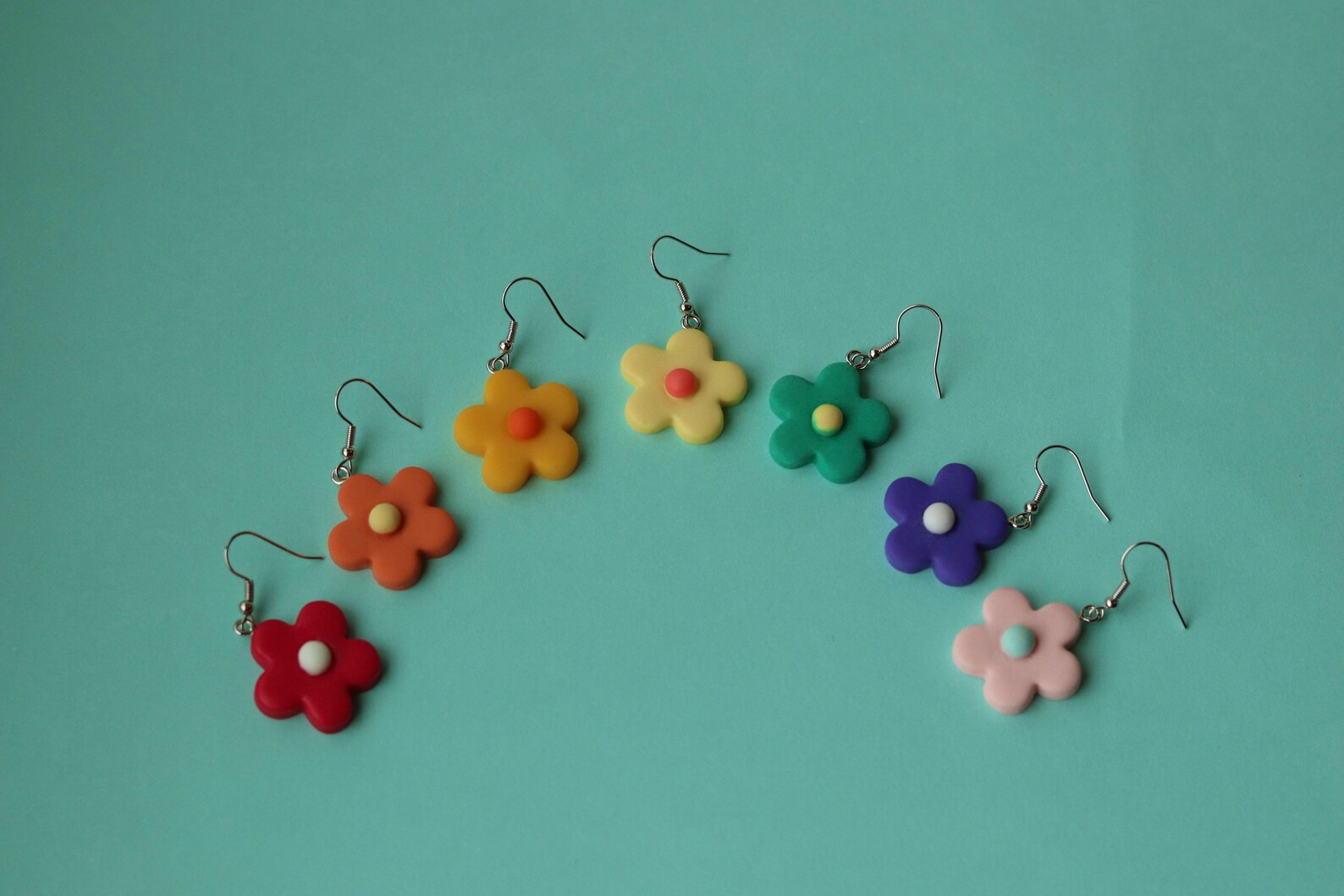 Colorful Flower Dangle Earrings cartoon Flower Bubble Etsy