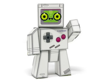 Box Buddies Box Figure 03 RetroBoy - Make Your Own Poseable Retro Gaming Paper Toy