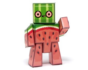 Box Buddies Box Figure 02 Mel - Make Your Own Poseable Watermelon Paper Toy