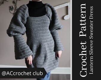CROCHET PATTERN Trendy Puff Sleeve Sweater Instant PDF - Etsy