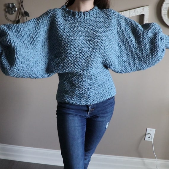 Tunique/pull Ample Style Lagenlook TU - Manches Batwing, Bleu Marine, Taille 14, Occasion Très Bon état