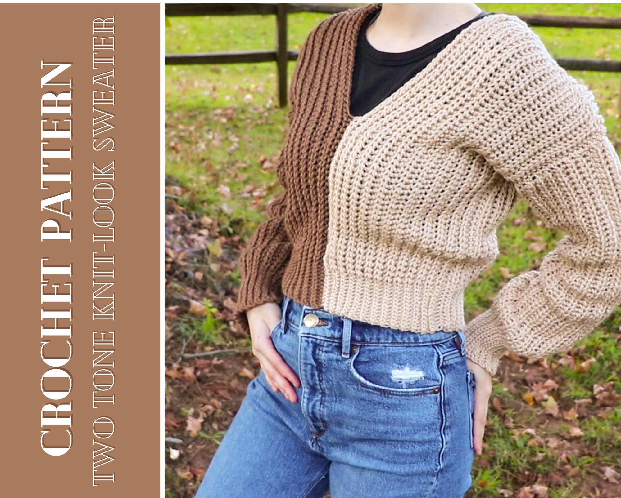 Two Tone Sweater - Etsy
