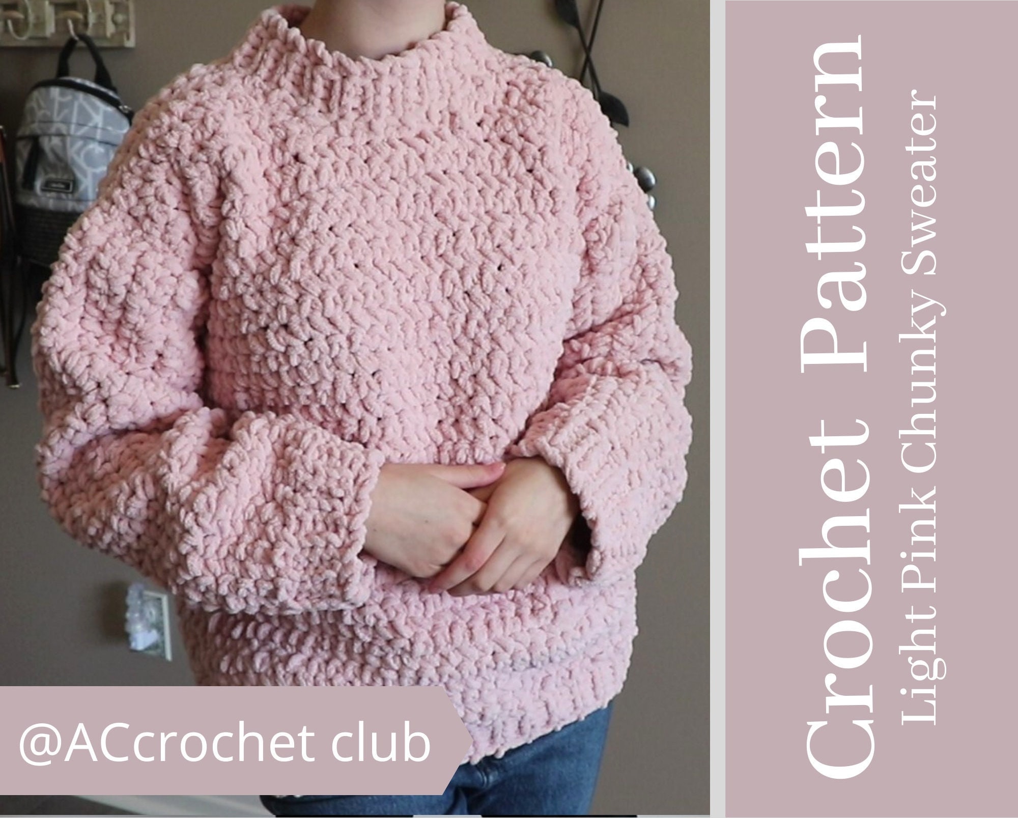 Pink crochet hotsell sweater