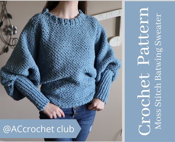 CROCHET PATTERN // Moss Stitch Batwing 