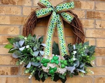 St. Patrick's Day Wreath, Lucky Wreath, Irish Wreath, Clover