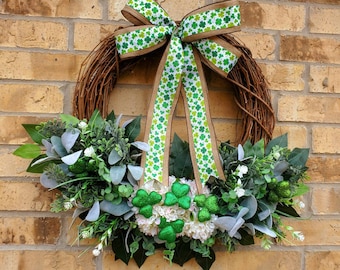 St. Patrick’s Day Wreath, Lucky Wreath, Irish Wreath, Clover Wreath, Shamrock Wreath, Patrick Wreath