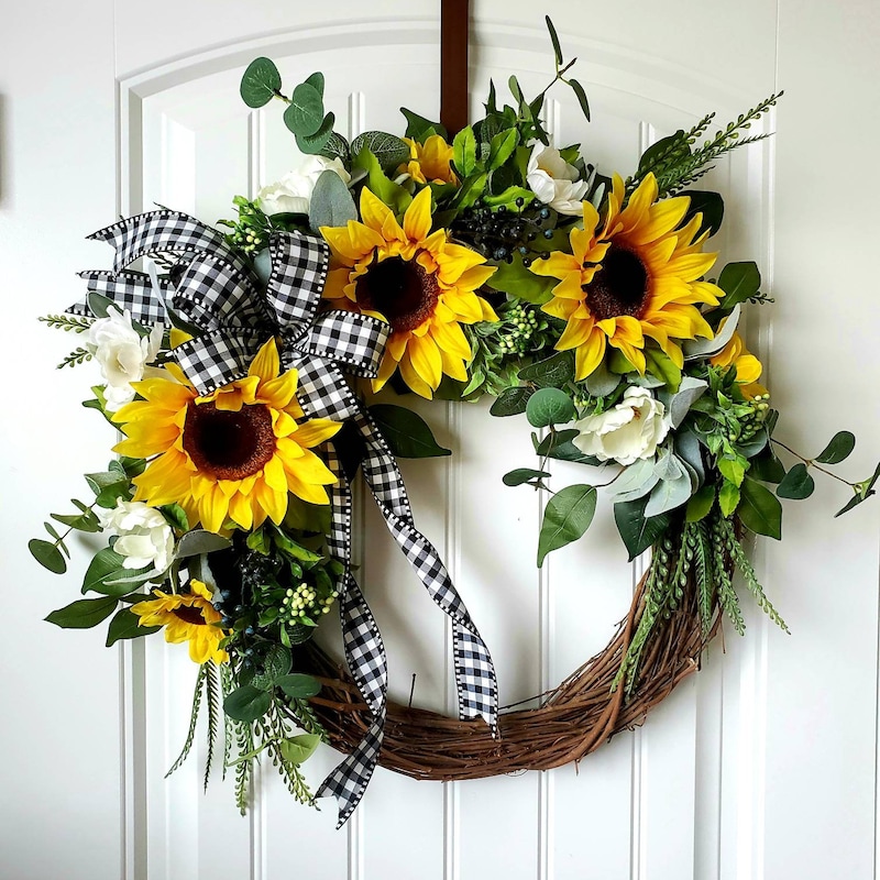 Sunflower Door Wreath - Etsy