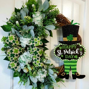 BEST SELLER! St. Patrick’s Day Wreath, Lucky Wreath, Irish Wreath, Clover Wreath, Shamrock Wreath, Patrick Wreath, Lambs Ear Wreath