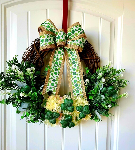 St. Patrick's Day Wreath, Lucky Wreath, Irish Wreath, Clover