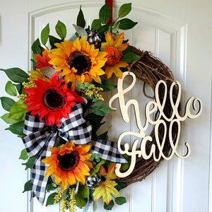 BEST SELLER!! Sunflower Wreath, Summer and Fall Wreath,All Season  Wreath, Fall Door Wreath