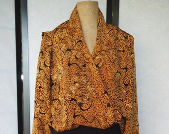 Leopard Printed 80s Silk Top