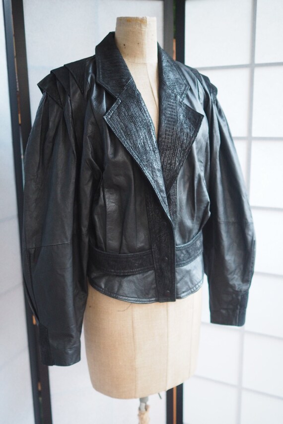Structural Leather Bomber Jacket - image 2