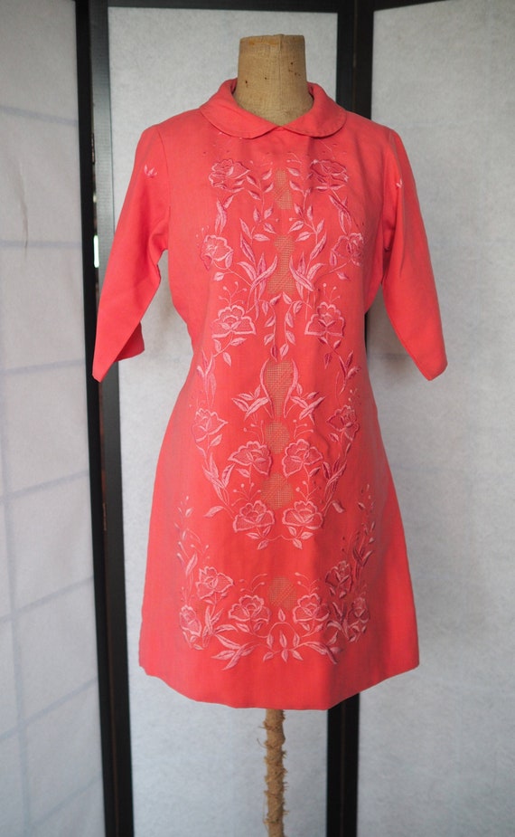 1960's Mini Dress with Embroidery - Gem
