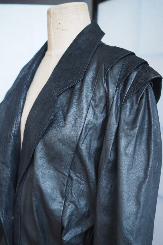 Structural Leather Bomber Jacket - image 4