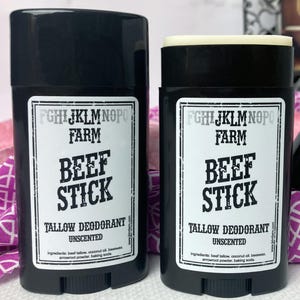 Beef Stick - Unscented, Organic, & Grass-Fed Beef Tallow Deodorant