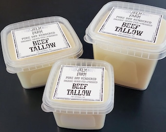 Pure, Dry-Rendered, Organic, Grass-Fed/Finished Tallow