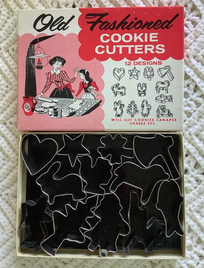 Old Fashioned Cookie Cutters Set of 12 Designs in Original Box Vintage Etsy