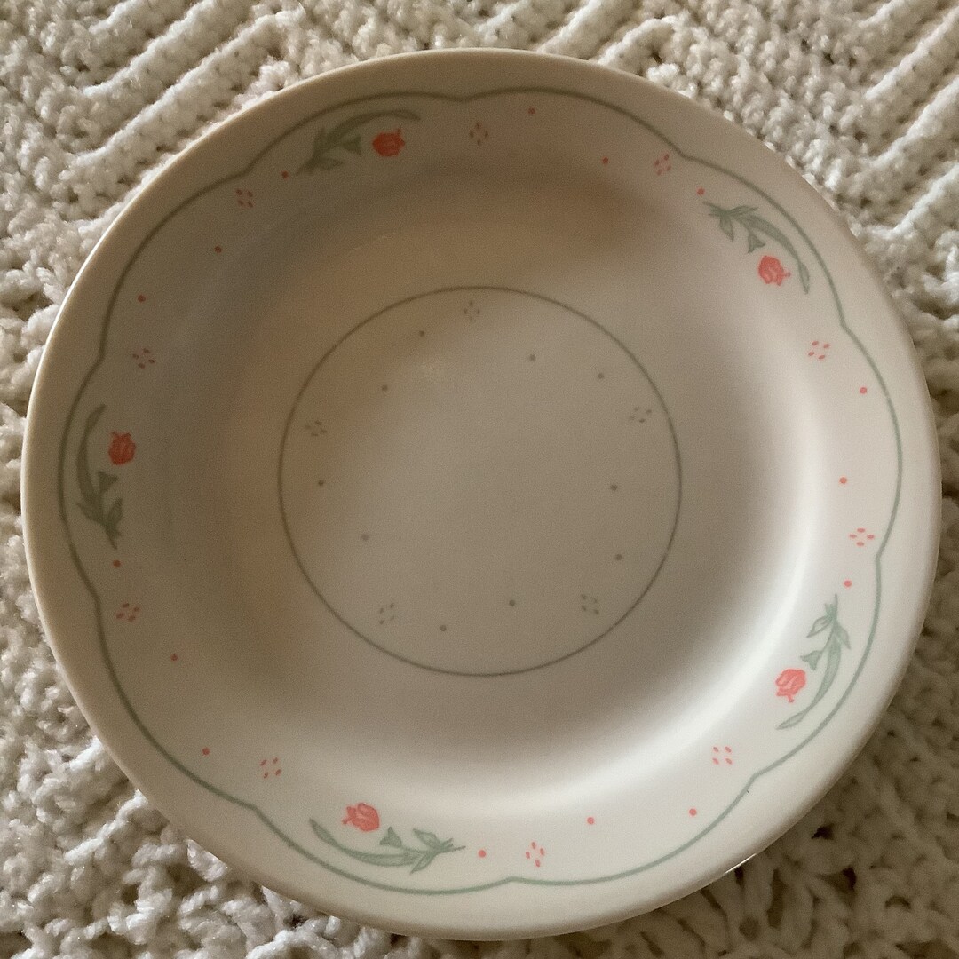 Corelle Calico Rose Salad Plates Set of 4 Vintage Dinnerware late 80s