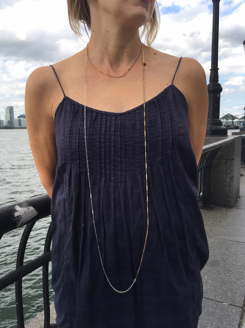 Mixed Metal skinny chain Necklace #1