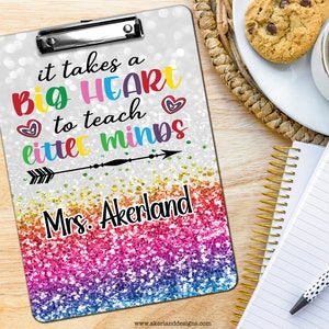 Rainbow Teacher Clipboard with Personalization Front and Back - Great Gift for Teachers - Teacher Appreciation Gift - Double Sided