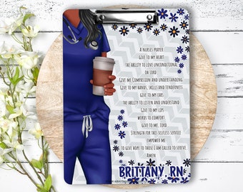 Nurse Clipboard with name front and back - Nurse Gift - Nurse Graduate Gift - Nurse Poem - Double Sided