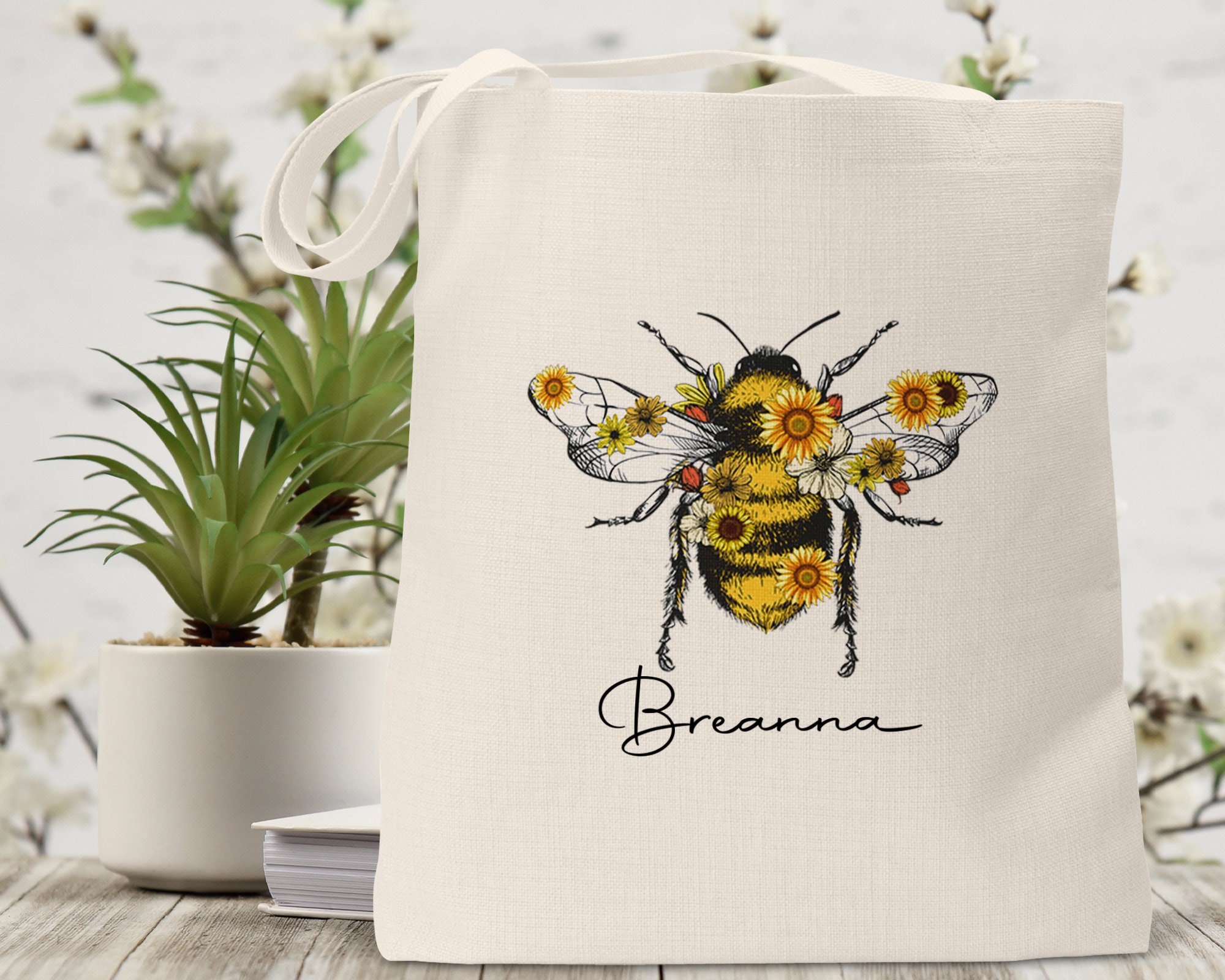 Honey Girl Tote Bag - Canvas - Personalized - Black – Simply Kalani