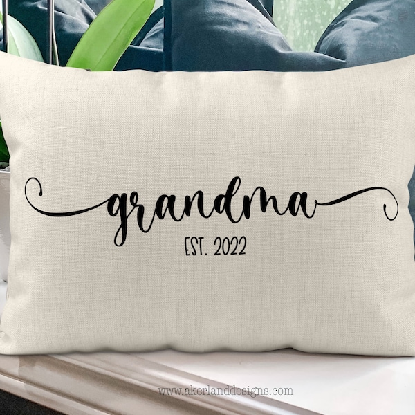 Grandma Pillow Case 12 x 18 Inch - Gift for Grandma - New Grandma Pillow - Pregnancy Announcement Gift