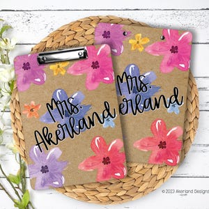 Flower Clipboard with Personalization on both sides FRONT AND BACK Teacher Appreciation Gift Back to school gift 9x12.5 Inches