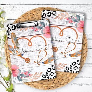 Nurse Clipboard personalized with name, Design is on front and back - Nurse Gift - Nurse Graduate Gift - Nursing Student Gift 9x12.5inches