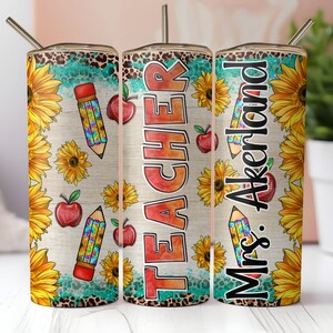 Teacher Tumbler with Personalization 20 oz - 30 oz Tumbler with Straw