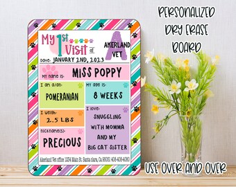 My First Vet Visit - Custom Vet Office Sign - Puppy's First Appointment - Customize with Office Logo, address and phone number