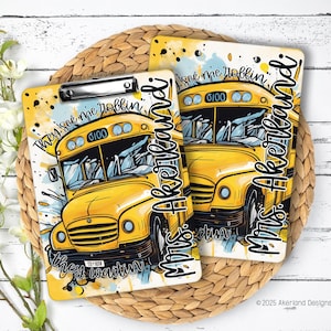 Bus Driver Clipboard with Personalization Front and Back - Gift for Bus Driver - Double Sided 9x12.5 inches