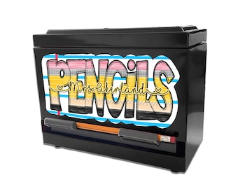 Custom Pencil Dispenser Vinyl Decal or Magnetic Decal Personalized with a name
