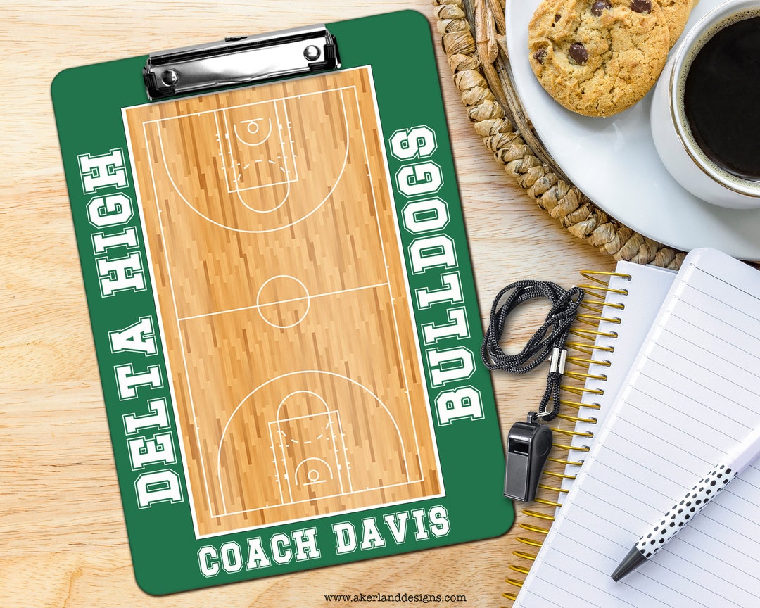 Green Basketball Coach Clipboard Personalize With a Name Coach